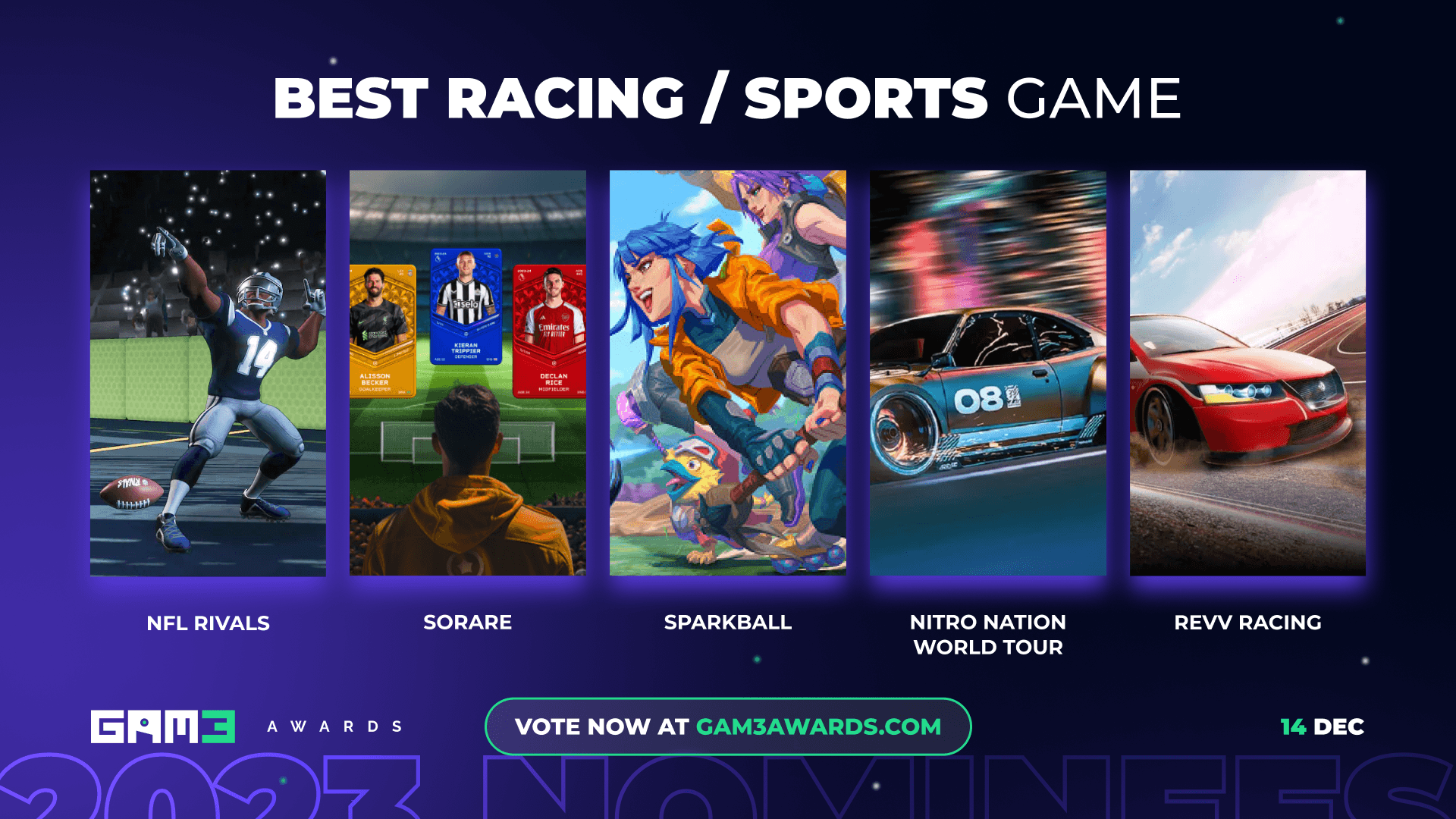 Best Racing / Sports Game | GAM3 Awards | GAM3S.GG